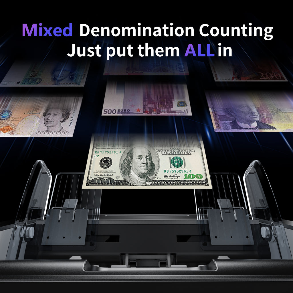 Aneken Mixed Denomination Money Counter with Counterfeit Detection