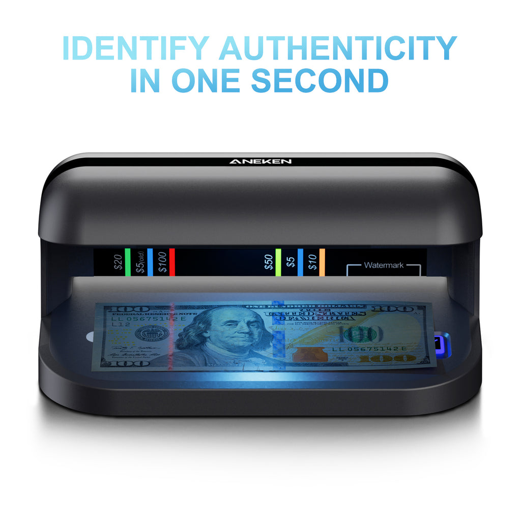 ANEKEN Counterfeit Bill Detector with Advanced UV Light, Gray, 1