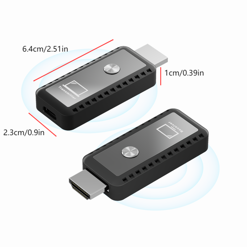 Aneken Wireless HDMI Transmitter and Receiver 328ft, 4K Wireless HDMI Extender Kit with 2.4GHz/5GHz Dual Band, Plug and Play HDMI Adapter for Laptop, PC, TV Box, Monitor and Projector, Black
